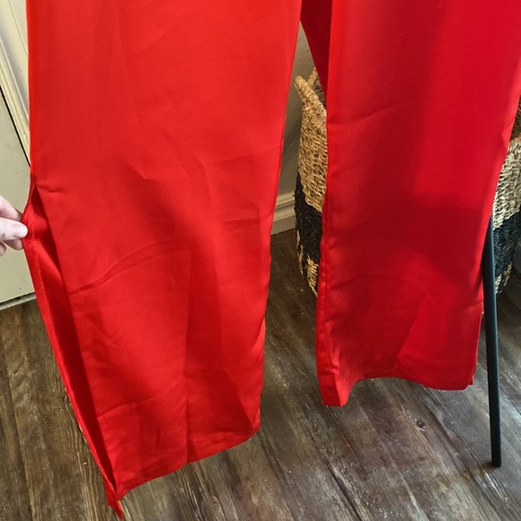 Red silk trousers from Lucca , size 6 - Picture 4 of 6